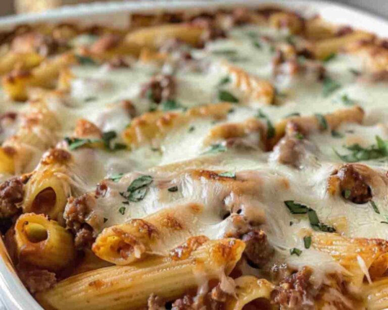 Cheesy Baked Mostaccioli