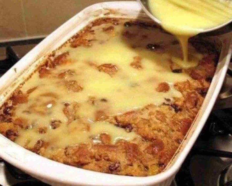 Grandma’s Old-Fashioned Bread Pudding with Vanilla Sauce