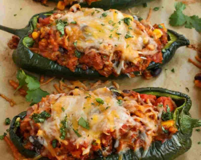 STUFFED POBLANO PEPPERS