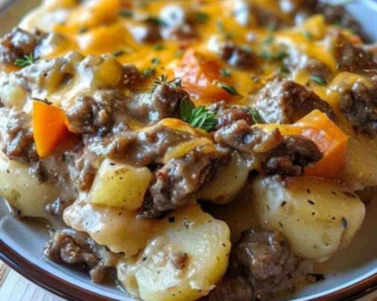 Crockpot Cheesesteak Potato Casserole