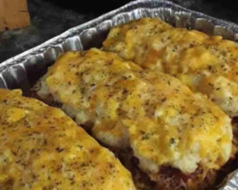 Meatloaf with Mashed Potatoes and Cheese