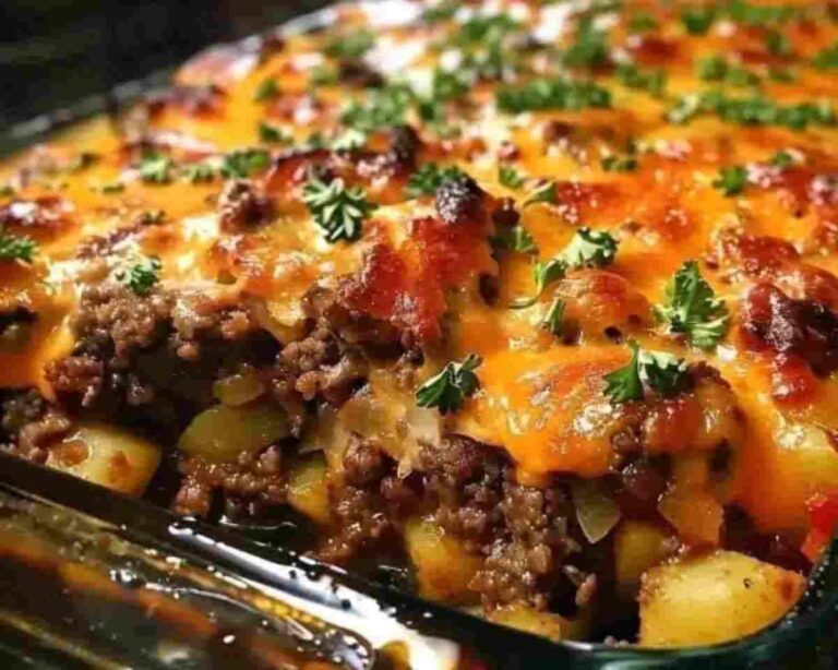 Cowboy Meatloaf and Potato Casserole