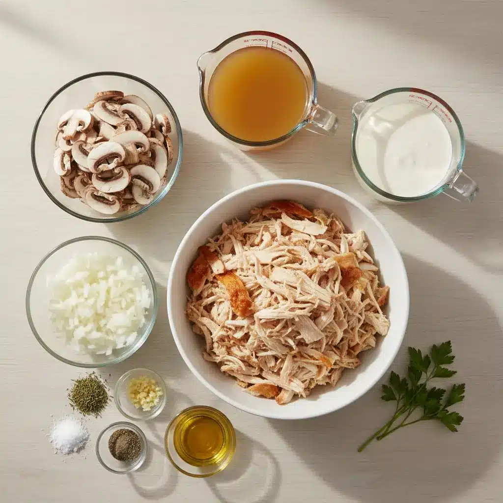 Rotisserie Chicken Mushroom Soup Recipe ingredients