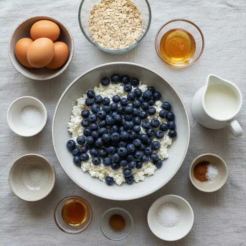 Blueberry Cottage Cheese Breakfast Bake ingredients