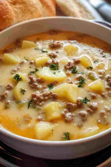Cheesy Hamburger Potato Soup