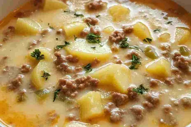 Cheesy Hamburger Potato Soup