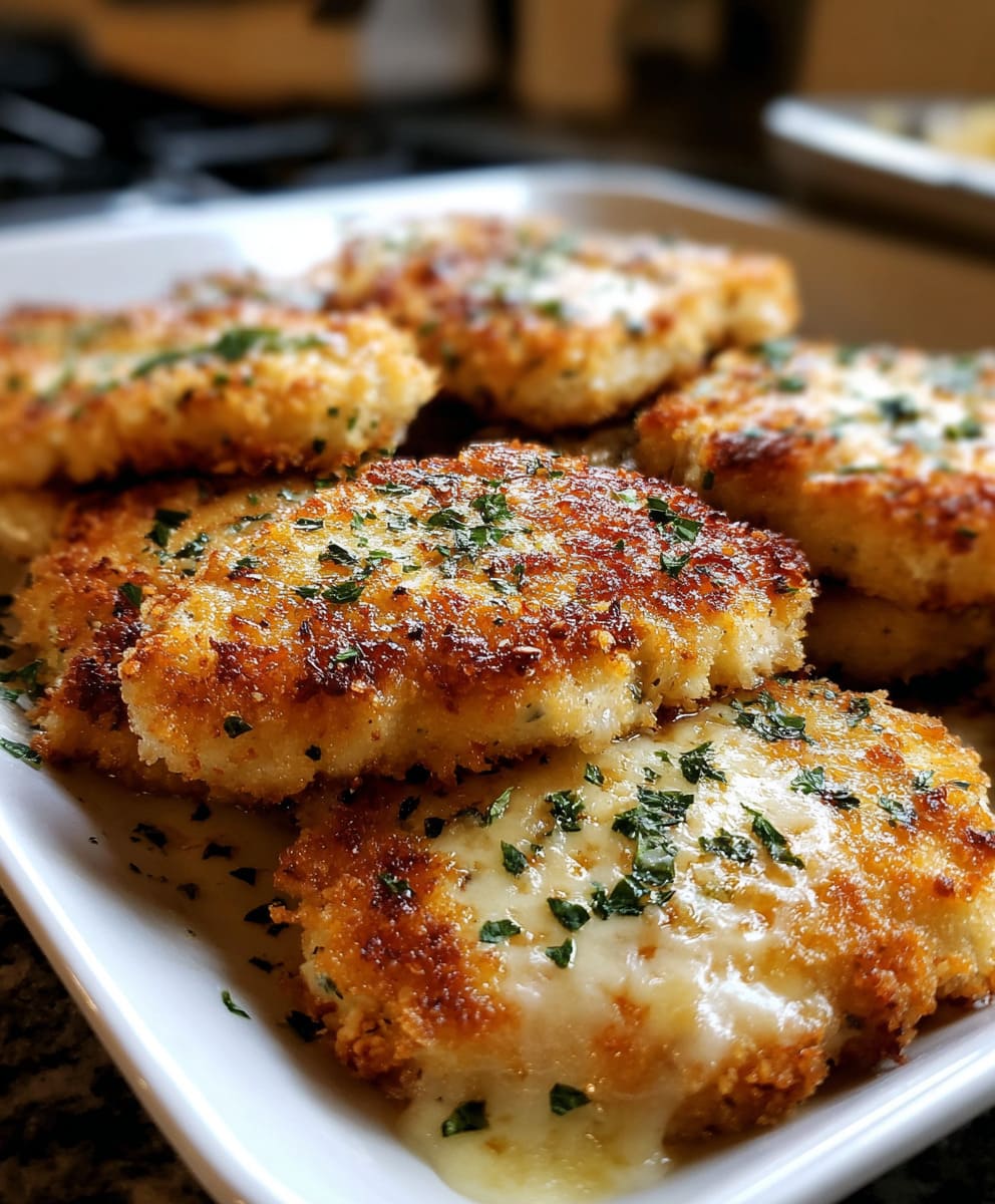 Crispy Baked Garlic Parmesan Chicken Cutlets