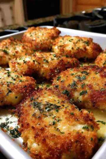 Crispy Baked Garlic Parmesan Chicken Cutlets