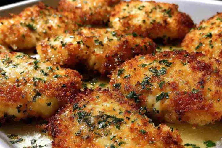 Crispy Baked Garlic Parmesan Chicken Cutlets