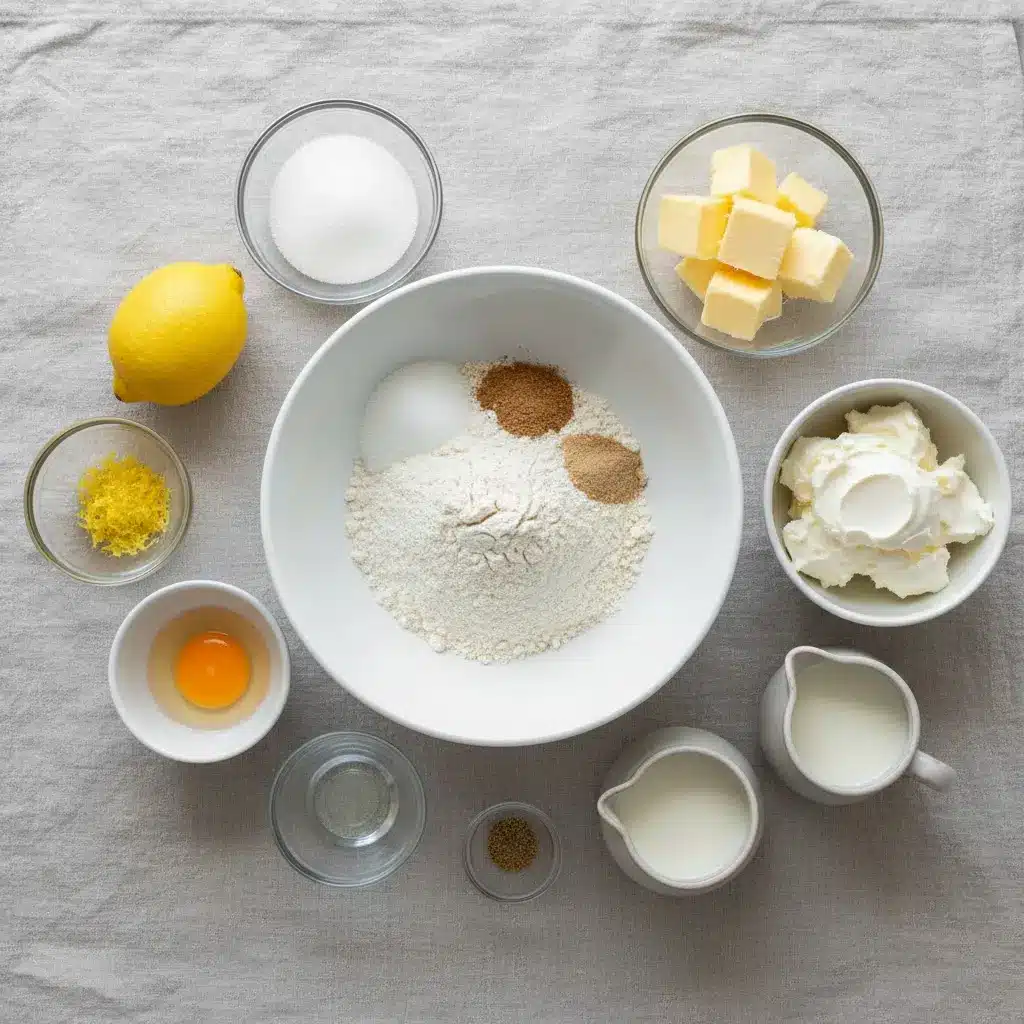Easy Lemon Cream Cheese Muffins ingredients