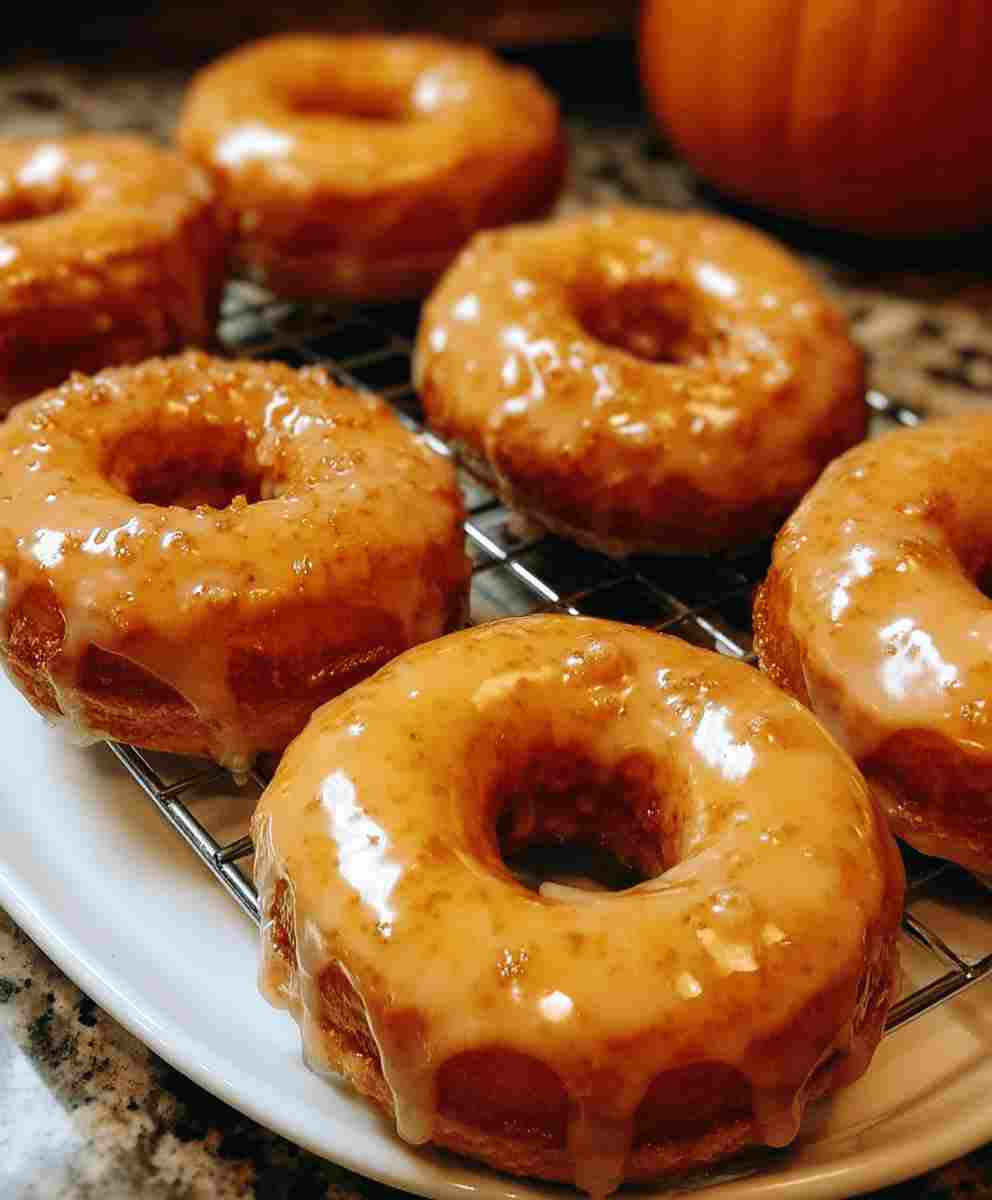 Easy Pumpkin Donuts with Maple Glaze