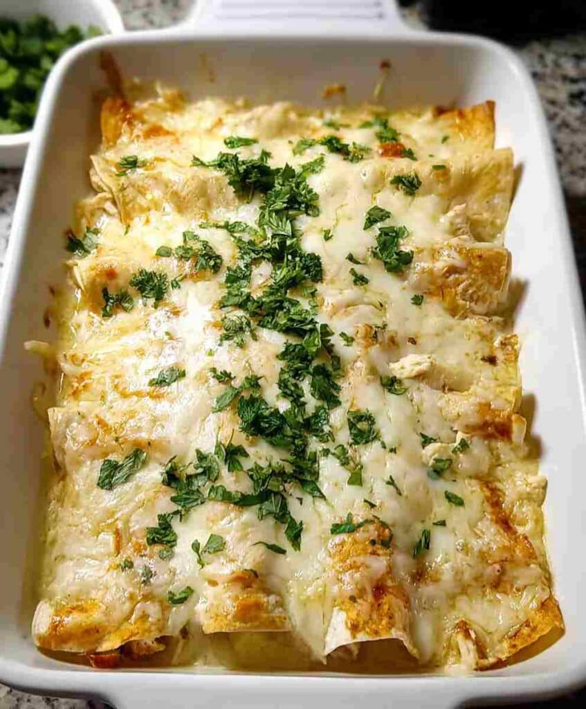 Creamy White Chicken Enchiladas