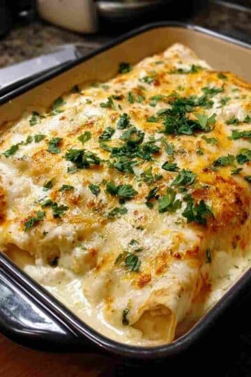 Creamy White Chicken Enchiladas