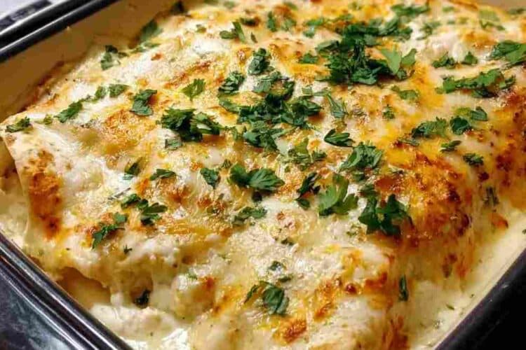 Creamy White Chicken Enchiladas