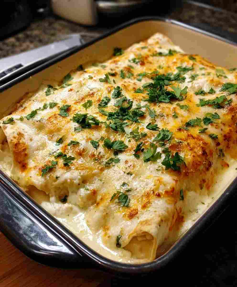 Creamy White Chicken Enchiladas
