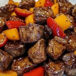 Air Fryer Honey Garlic Steak Sweet Pepper Bites