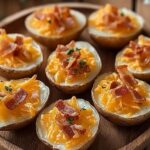 Air Fryer Loaded Potato Skins with Cheddar & Bacon