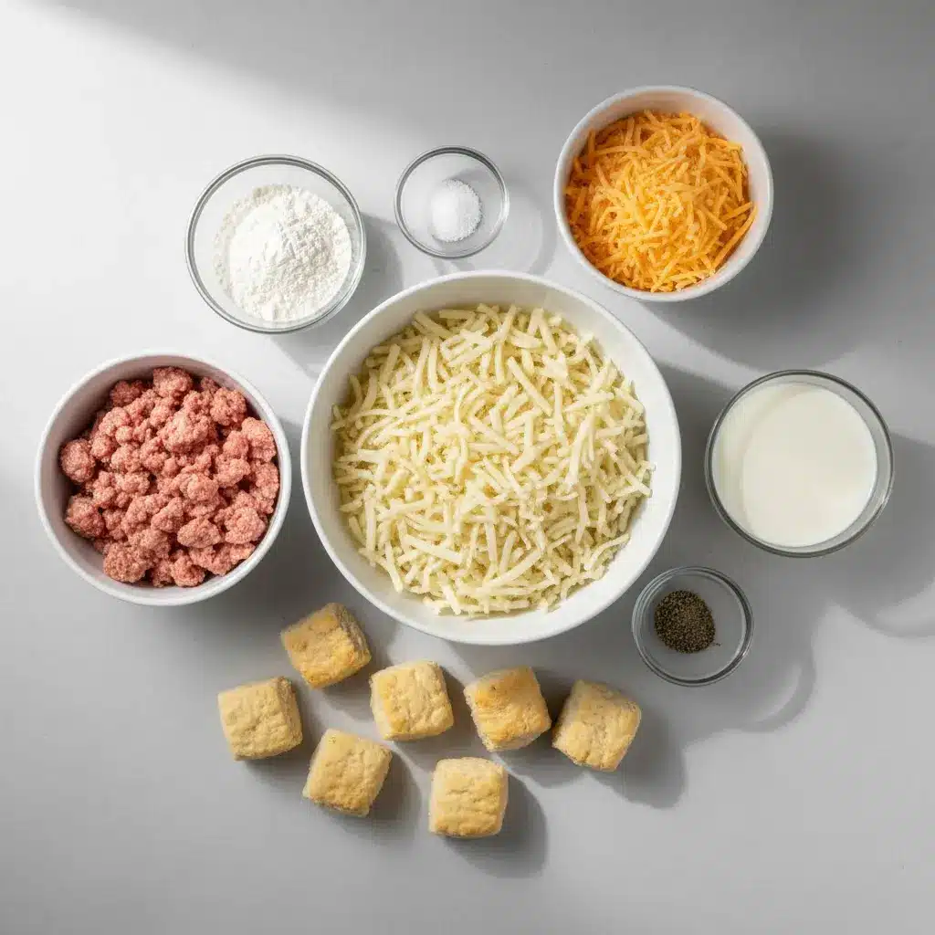 Biscuits and Gravy Hashbrown Casserole ingredients