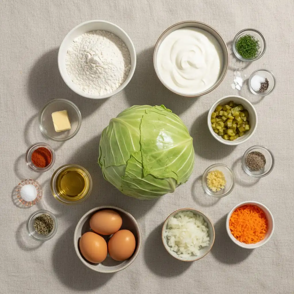 Cabbage and Carrot Patties ingredients