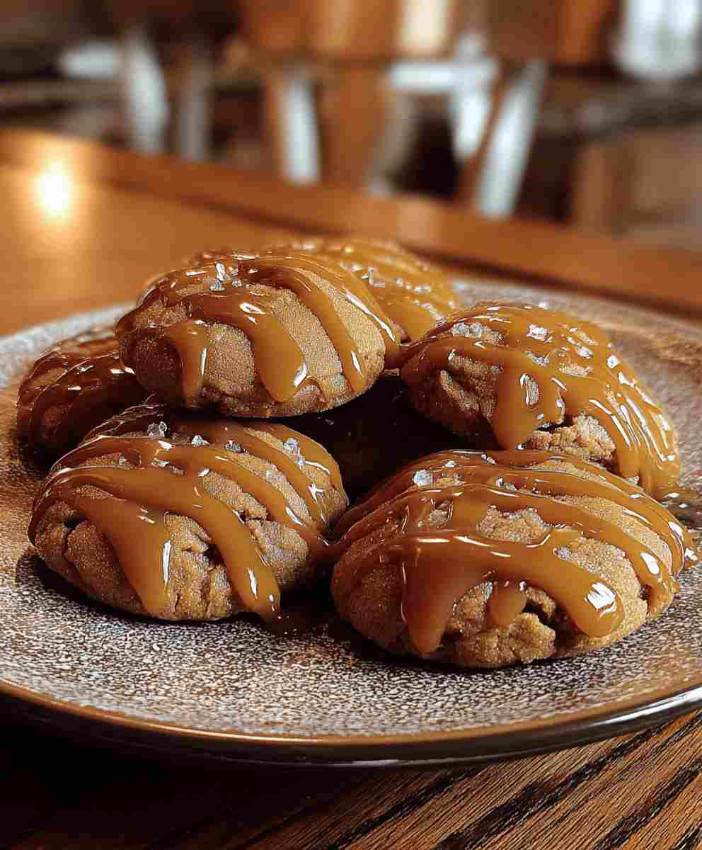 Caramel Drizzled Pumpkin Cookies