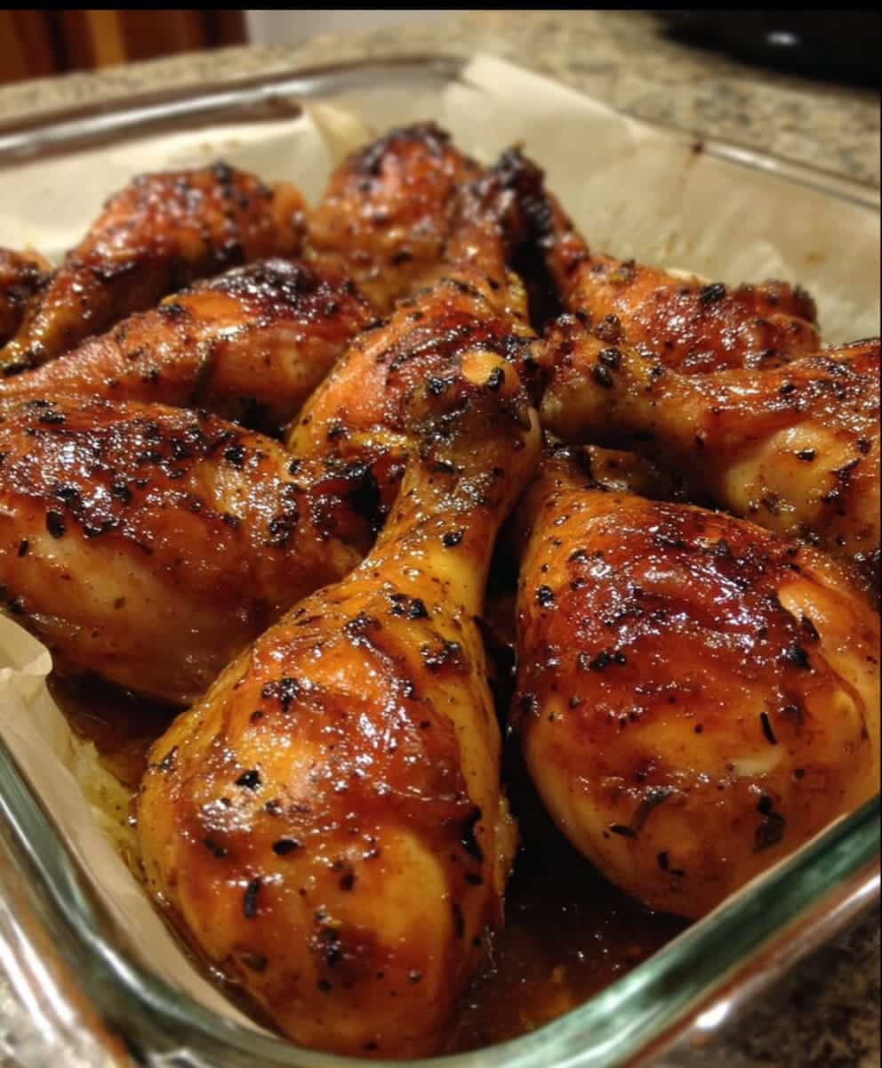 Caramelized Baked Chicken Legs Sweet & Sticky Dinner
