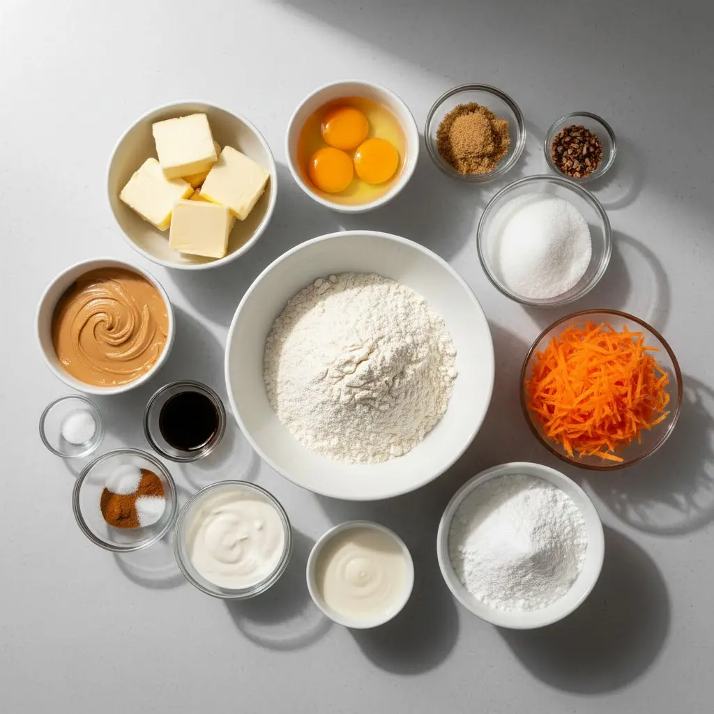 Carrot Cake Cheesecake ingredients