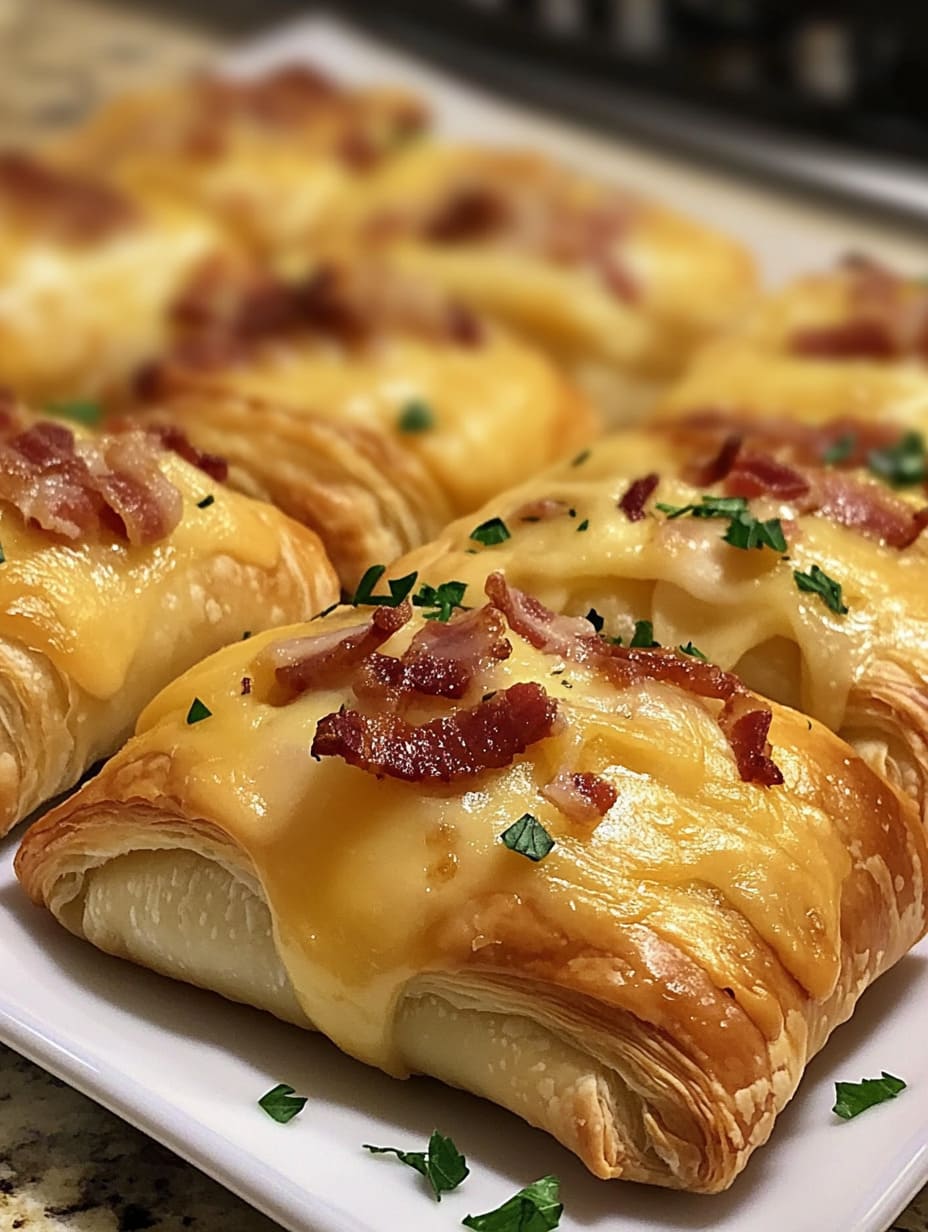 Cheese and Bacon Puff Pastry Rolls