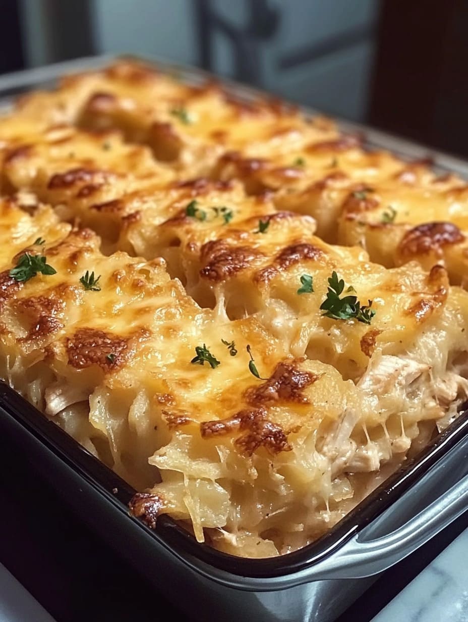 Cheesy Chicken Hashbrown Casserole