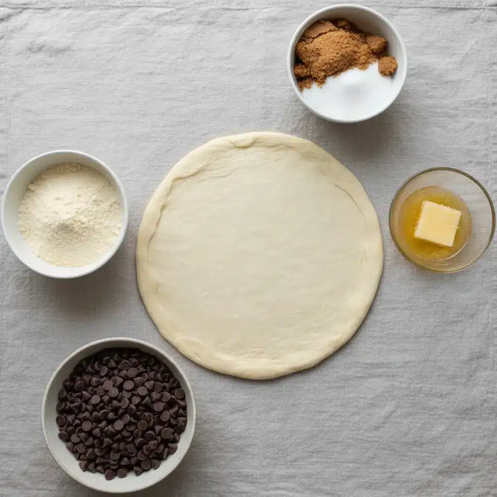 Chocolate Chip Dessert Pizza ingredients