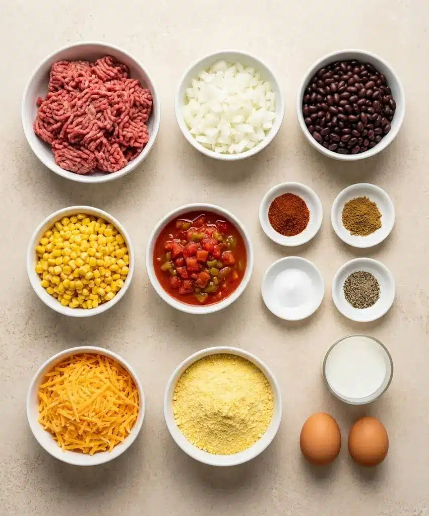 Cowboy Cornbread Casserole ingredients