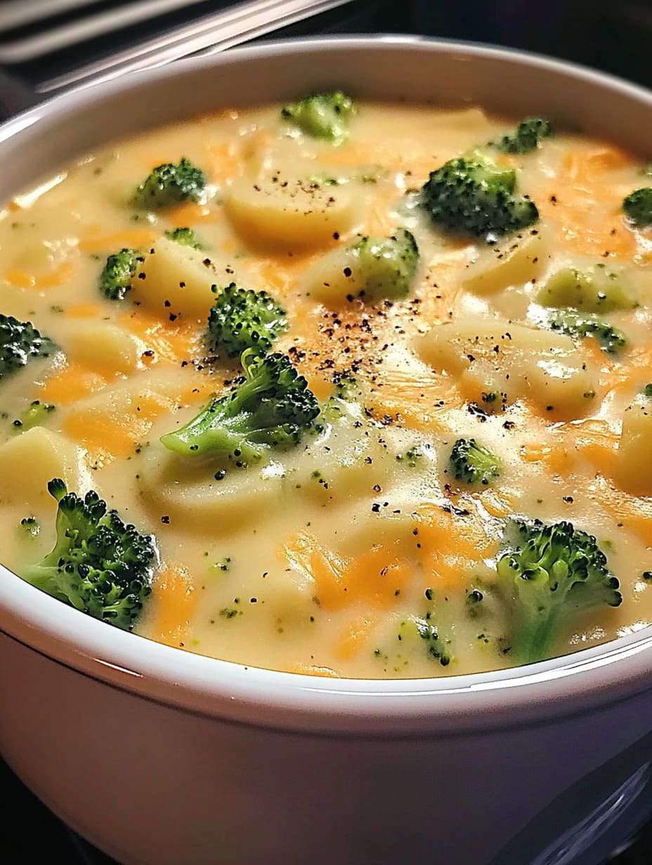 Crock Pot Potato Broccoli Cheddar Soup