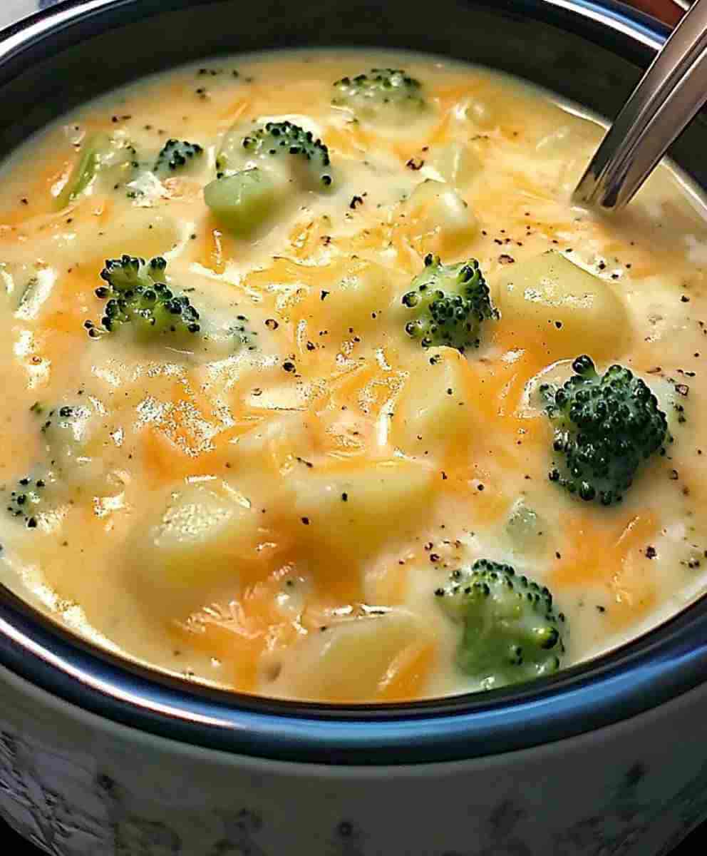 Easy Crockpot Broccoli Cheddar Soup