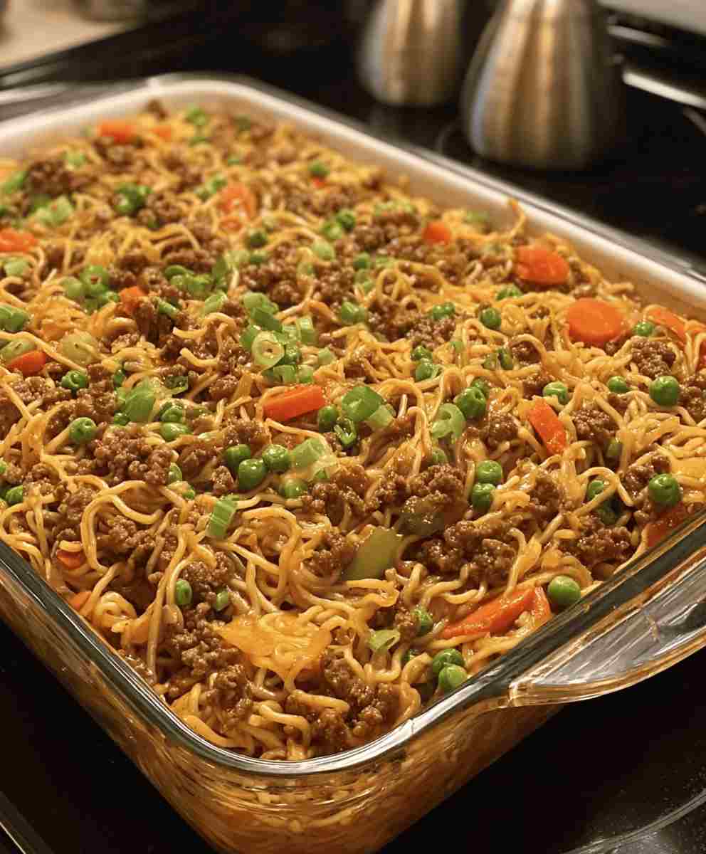 Ground Beef Chow Mein Casserole Easy Comfort Food Recipe