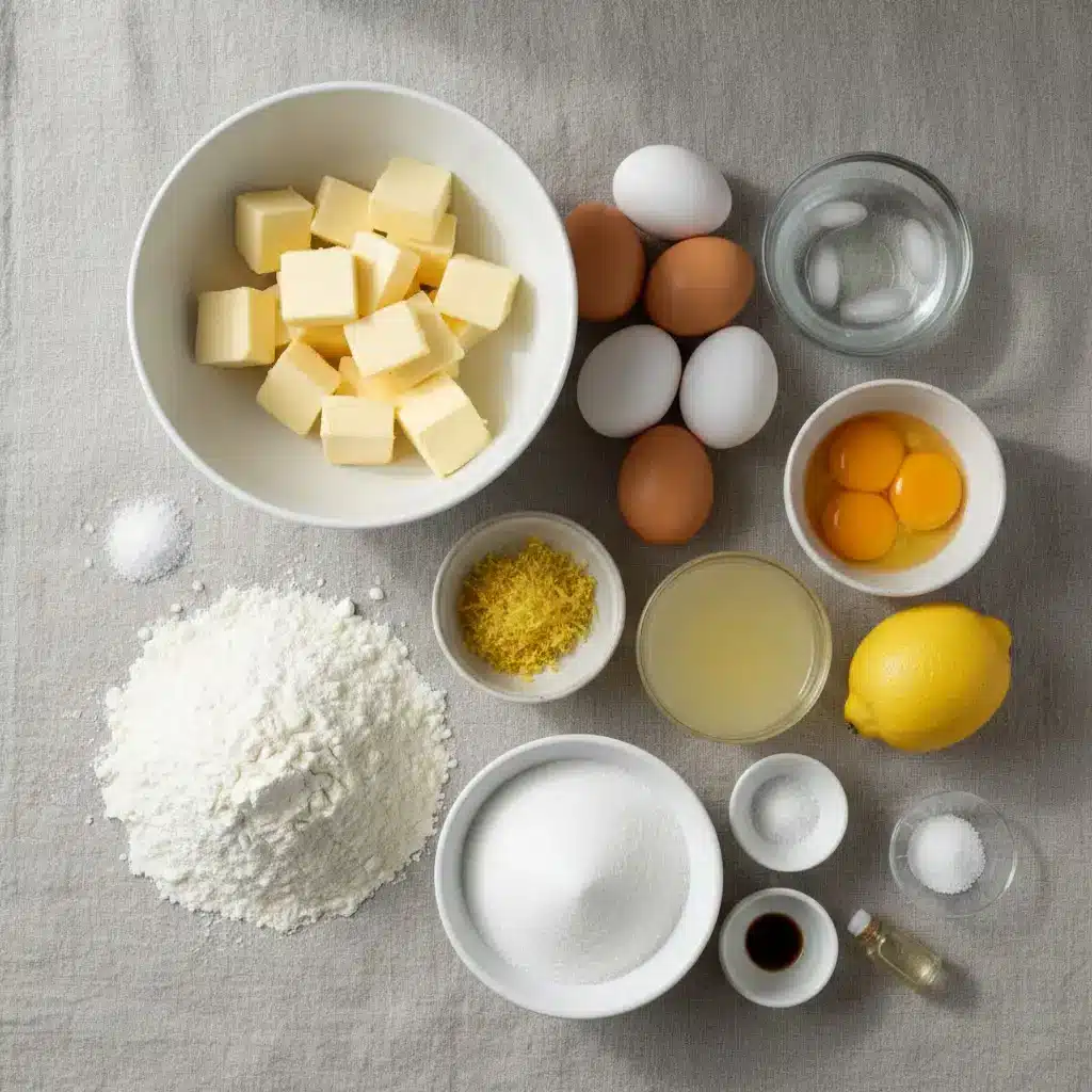 Homemade Lemon Meringue Pie ingredients