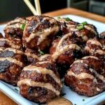 Korean BBQ Meatballs with Spicy Mayo Dip