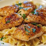 Lemon Garlic Chicken with Creamy Bowtie Pasta