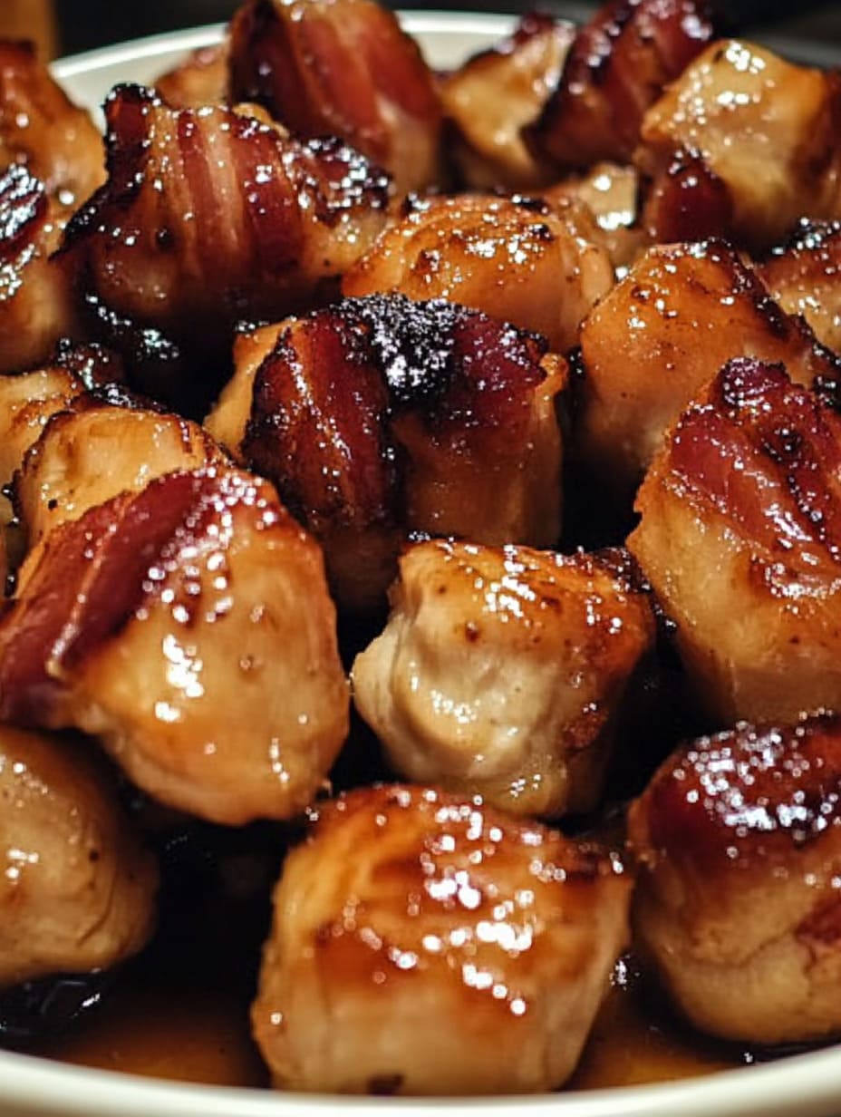 Maple Bacon Glazed Chicken Bites