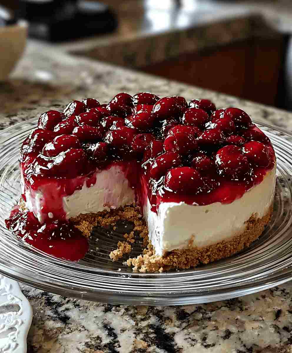No Bake Cherry Cheesecake