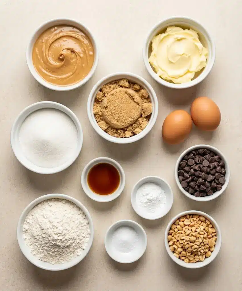 Peanut Butter Cookie Bars ingredients