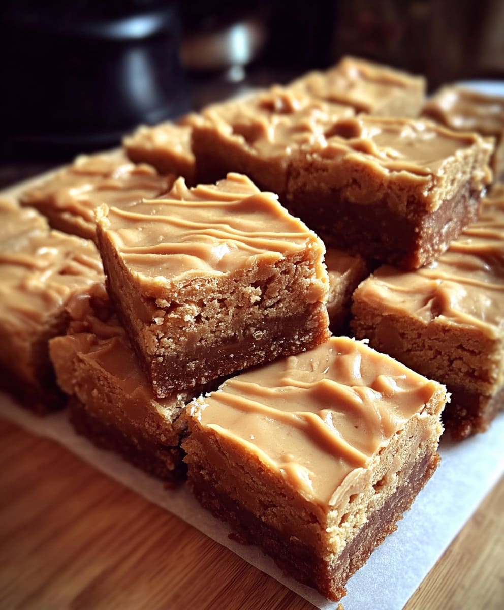 Peanut Butter Cookie Bars Easy Chewy Dessert Recipe