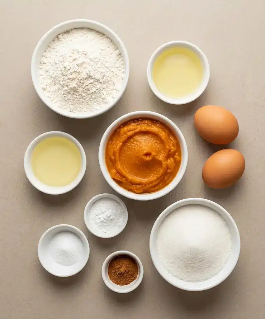 Pumpkin Muffins ingredients