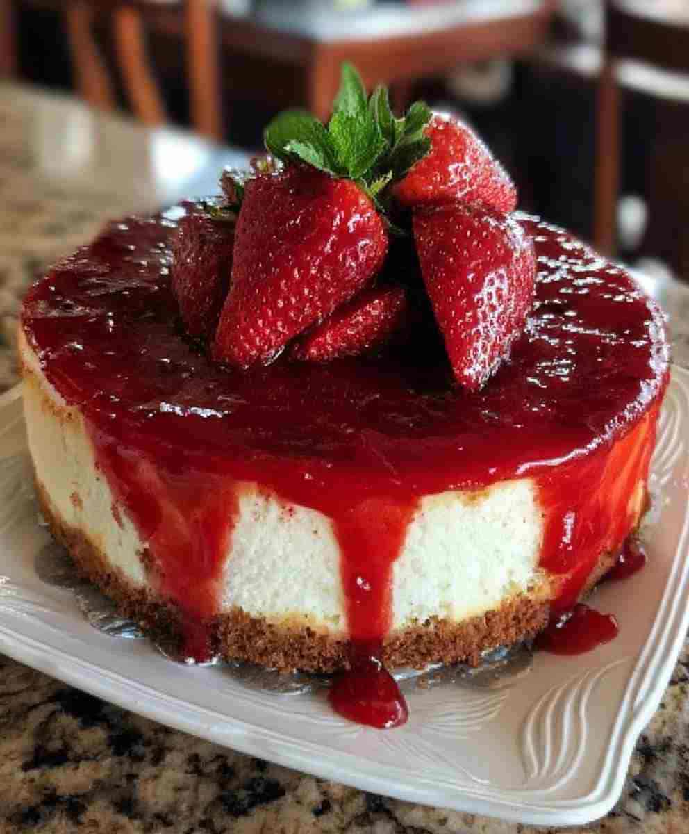 Red Velvet Strawberry Cheesecake Creamy Decadent Dessert