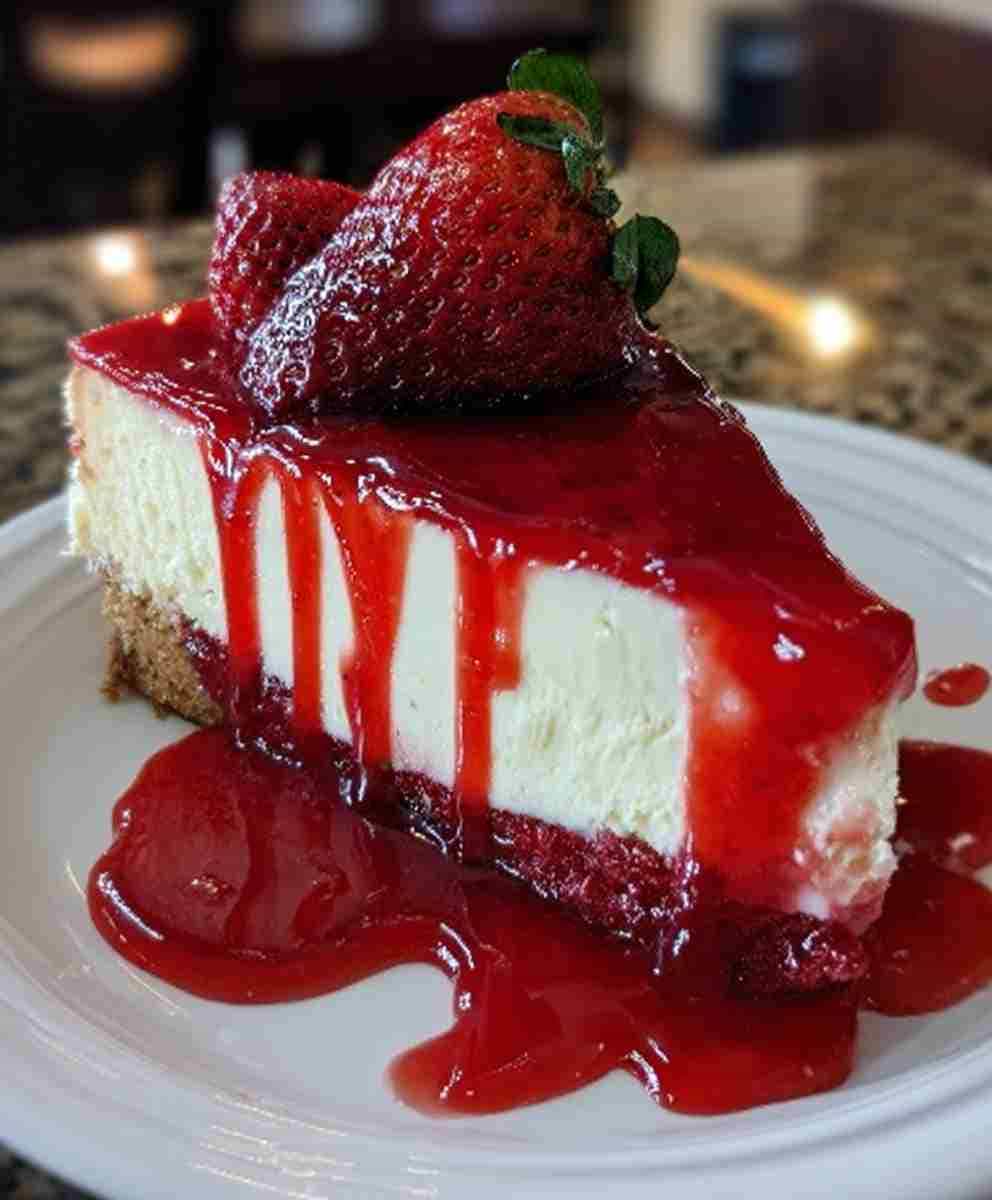 Red Velvet Strawberry Cheesecake Creamy Decadent Dessert