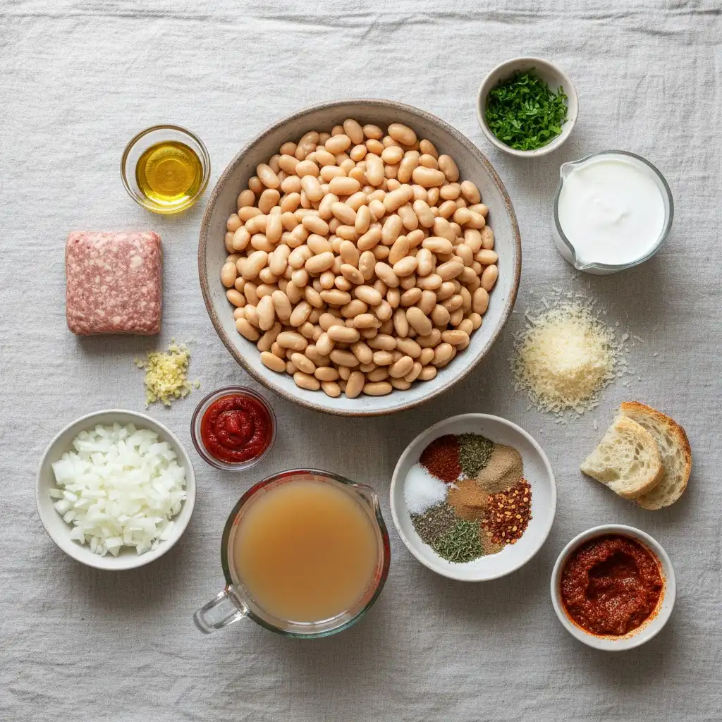 Sausage and White Bean Soup ingredients