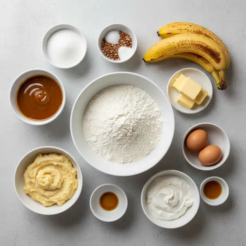 Banana Pecan Caramel Layer Cake ingredients