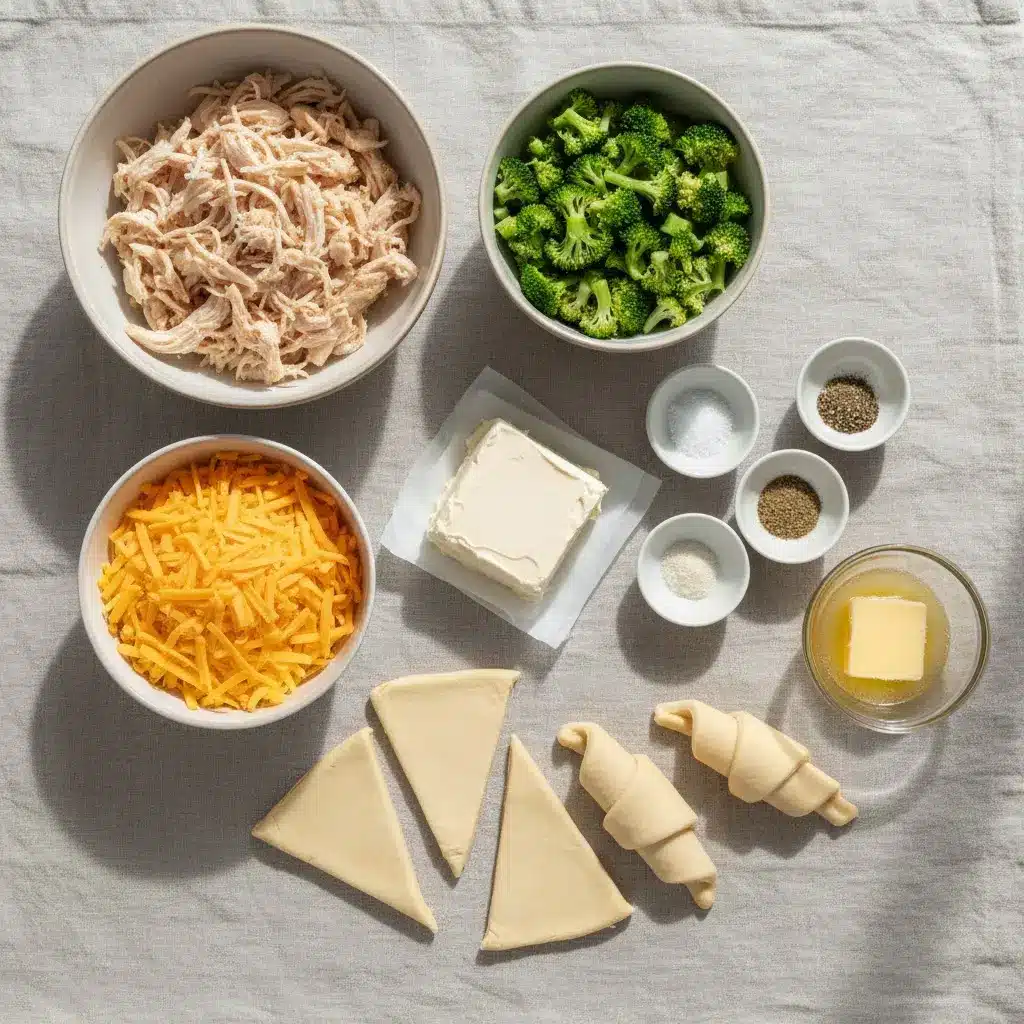 Broccoli Cheddar Chicken Rollups ingredients