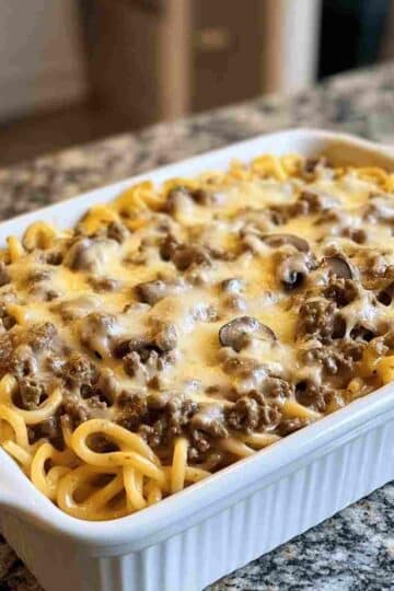 Creamy Beef Tetrazzini Casserole