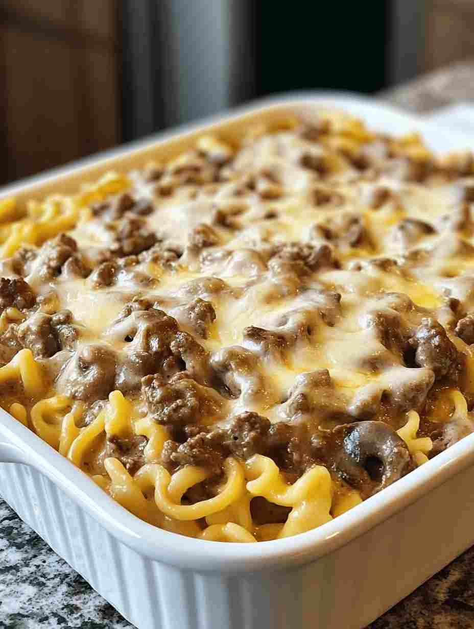 Creamy Beef Tetrazzini Casserole  Hearty Family Dinner