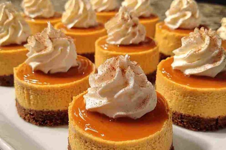 Easy Mini Pumpkin Cheesecakes