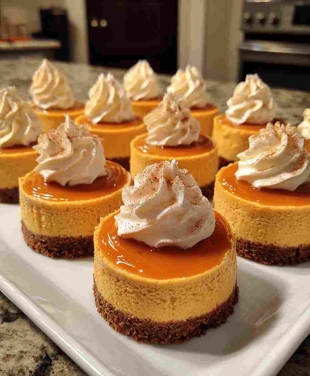 Easy Mini Pumpkin Cheesecakes